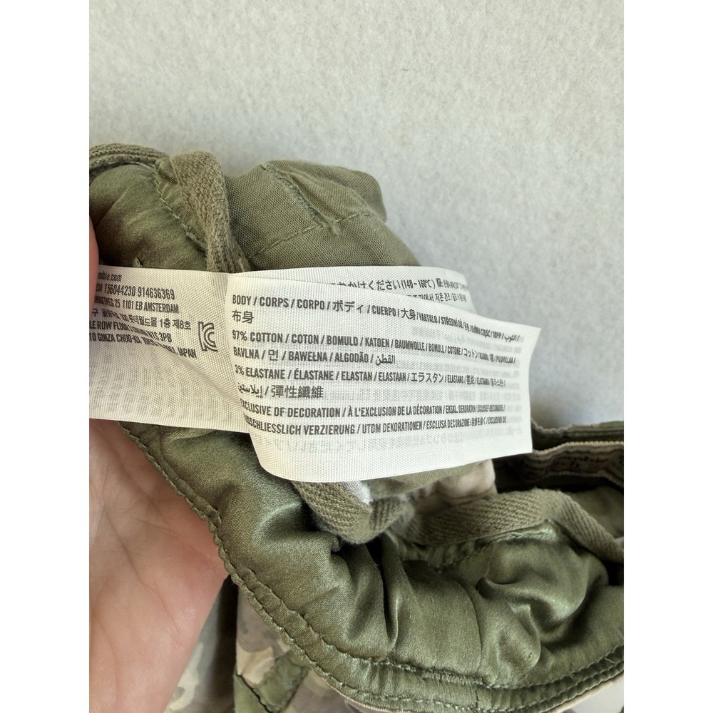 Vtg Abercrombie & Fitch Womens Camo Cargo Pants 0/25 Green Satin Paratrooper Y2K - Picture 7 of 7